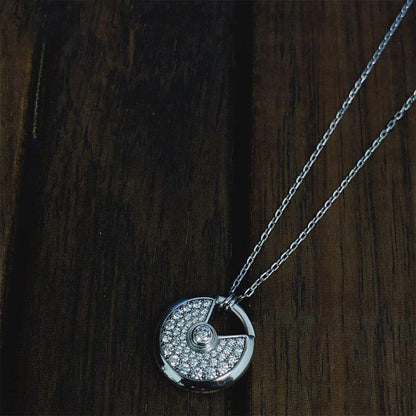 [Angela Schmuck]AMULETT SILBER VOLLDIAMANT HALSKETTE