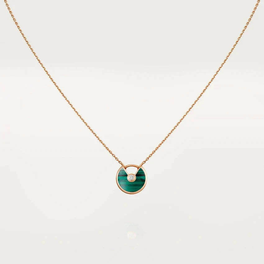 [Angela Schmuck]AMULETT ROSÉGOLD MALACHIT HALSKETTE