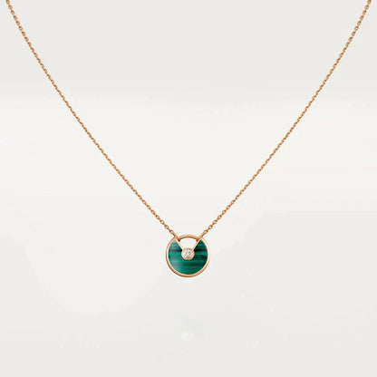 [Angela Schmuck]AMULETT ROSÉGOLD MALACHIT HALSKETTE