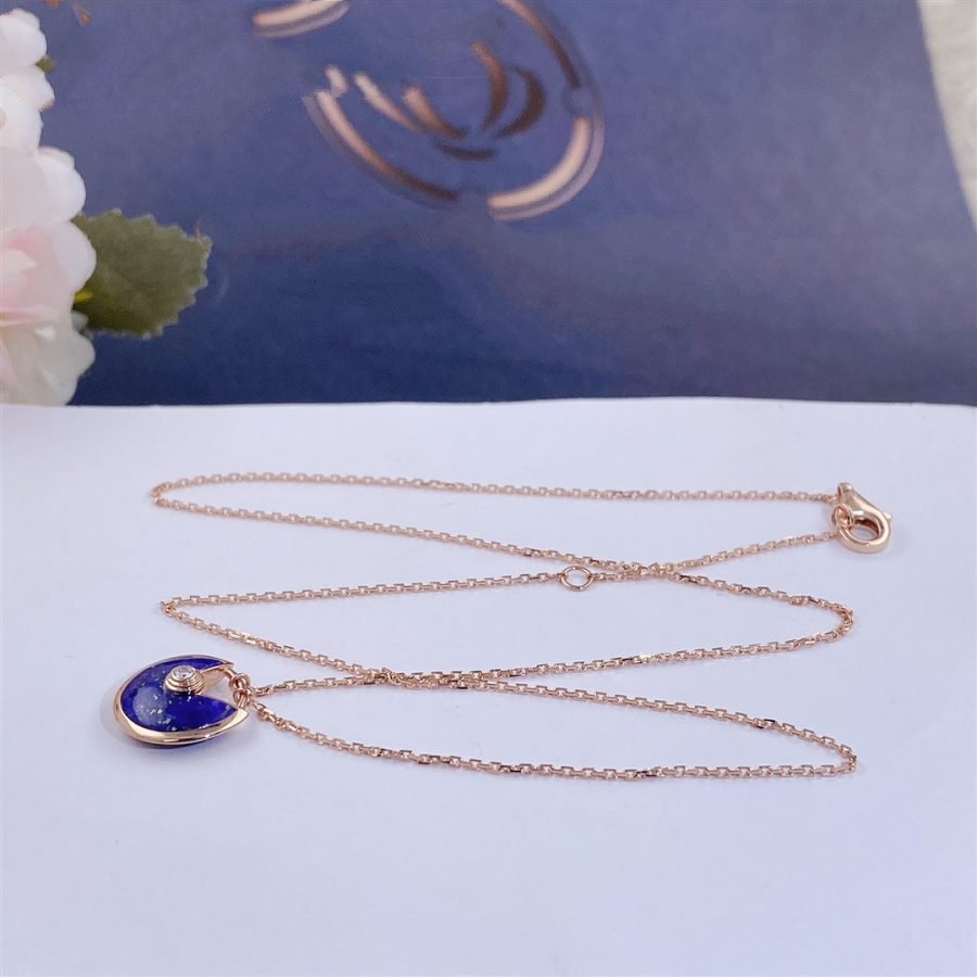 [Angela Schmuck]AMULETT ROSÉGOLD ACHAT HALSKETTE