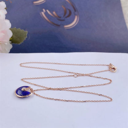 [Angela Schmuck]AMULETT ROSÉGOLD ACHAT HALSKETTE