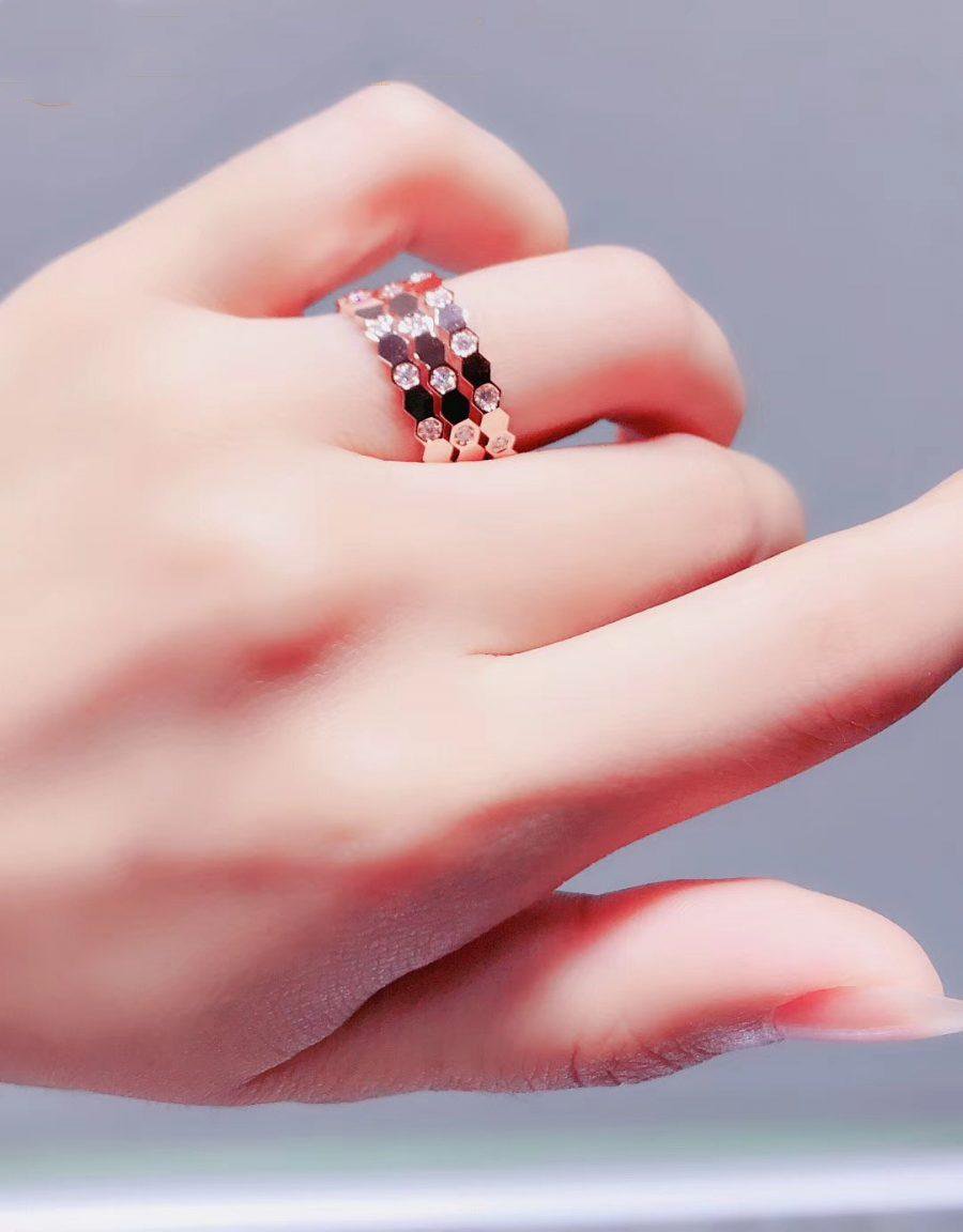 [Angela Schmuck] BIENENLIEBE RING ROSA GOLD DIAMANT