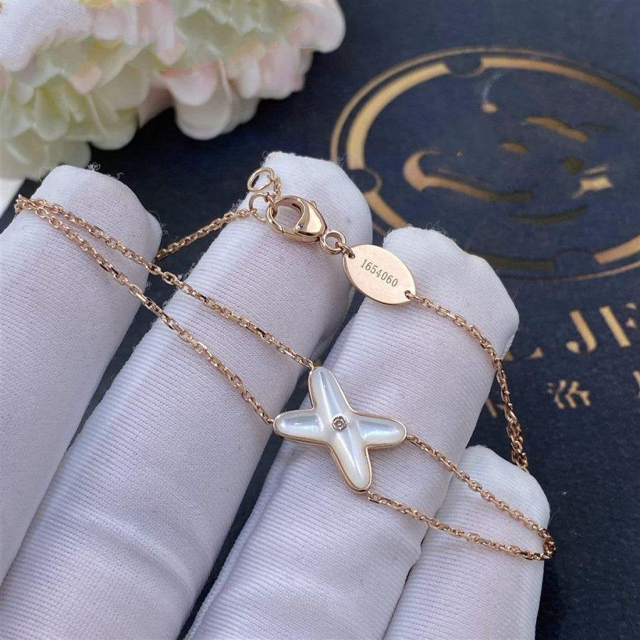[Angela Jewellery]JEUX ARMBAND WEISSES MOP ROSA GOLD 1 DIAMANT