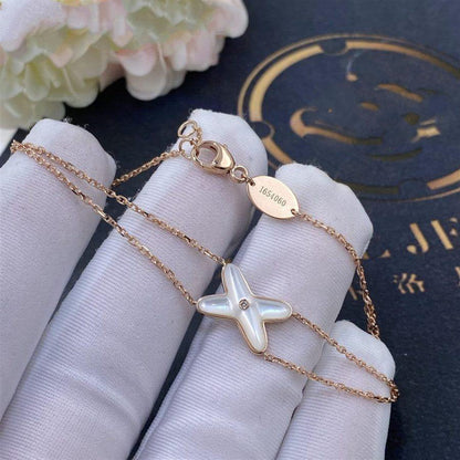 [Angela Jewellery]JEUX ARMBAND WEISSES MOP ROSA GOLD 1 DIAMANT