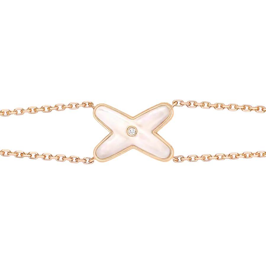 [Angela Jewellery]JEUX ARMBAND WEISSES MOP ROSA GOLD 1 DIAMANT
