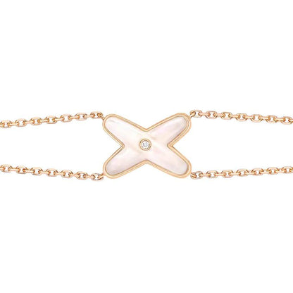 [Angela Jewellery]JEUX ARMBAND WEISSES MOP ROSA GOLD 1 DIAMANT