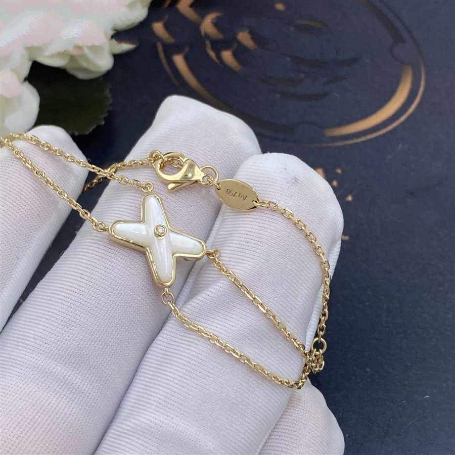 [Angela Jewellery]JEUX ARMBAND WEISSES MOP GOLD 1 DIAMANT