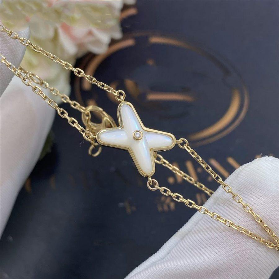[Angela Jewellery]JEUX ARMBAND WEISSES MOP GOLD 1 DIAMANT