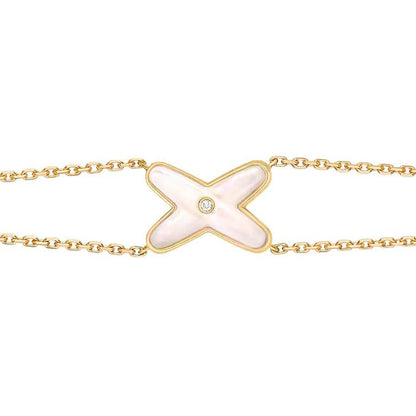 [Angela Jewellery]JEUX ARMBAND WEISSES MOP GOLD 1 DIAMANT