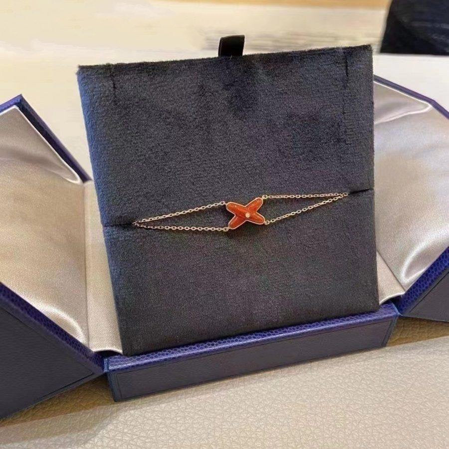 [Angela Jewellery]JEUX ARMBAND KARNEOL ROTGOLD 1 DIAMANT