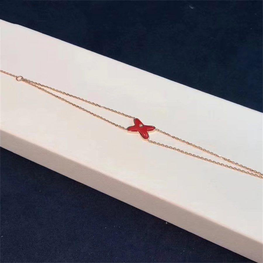 [Angela Jewellery]JEUX ARMBAND KARNEOL ROTGOLD 1 DIAMANT