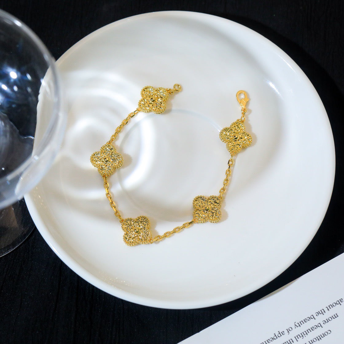 [Angela Schmuck] KLEEBLATT 5 MOTIVE BRONZIERTES ARMBAND 