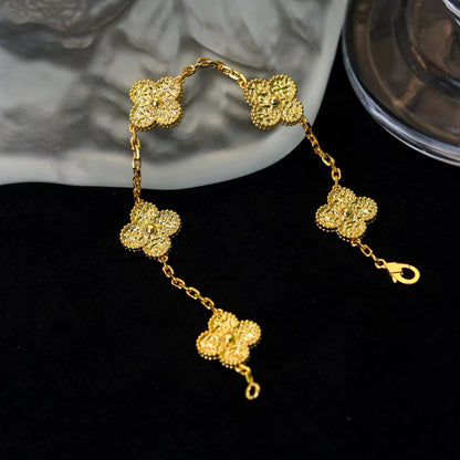 [Angela Schmuck] KLEEBLATT 5 MOTIVE BRONZIERTES ARMBAND 