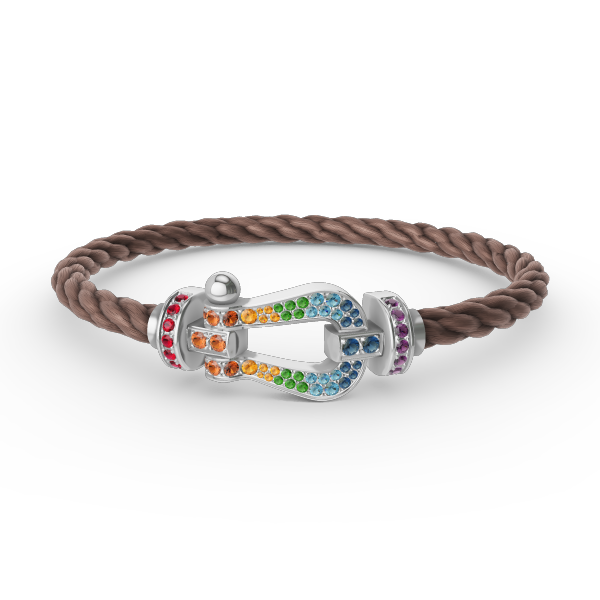 [Angela Jewellery] FORC großes Hufeisen farbigen Diamanten Armband Silber 