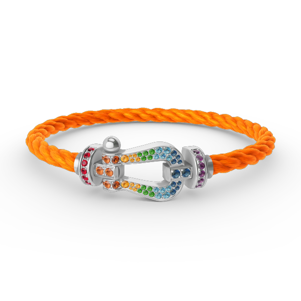 [Angela Jewellery] FORC großes Hufeisen farbigen Diamanten Armband Silber 