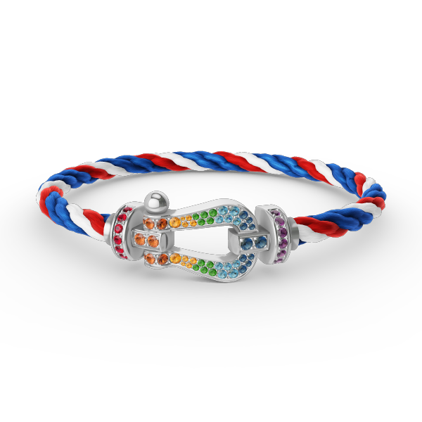 [Angela Jewellery] FORC großes Hufeisen farbigen Diamanten Armband Silber 