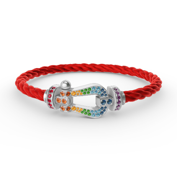 [Angela Jewellery] FORC großes Hufeisen farbigen Diamanten Armband Silber 