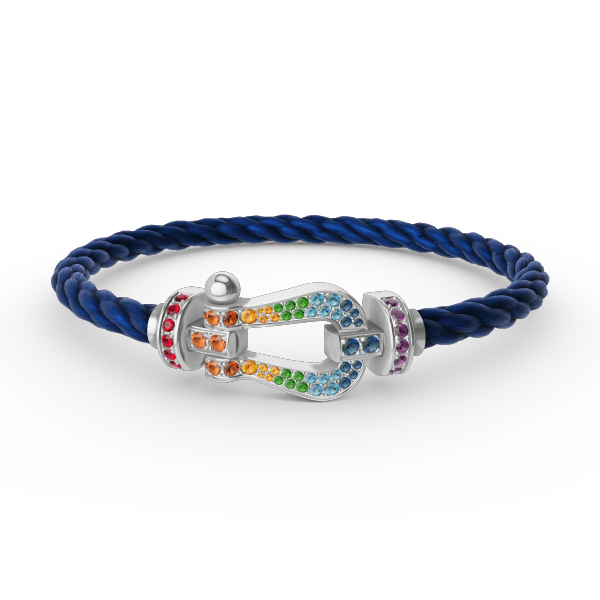 [Angela Jewellery] FORC großes Hufeisen farbigen Diamanten Armband Silber 