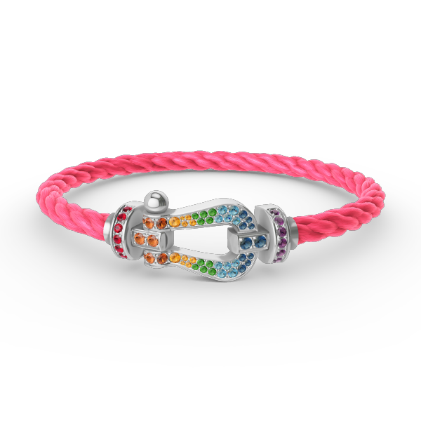[Angela Jewellery] FORC großes Hufeisen farbigen Diamanten Armband Silber 