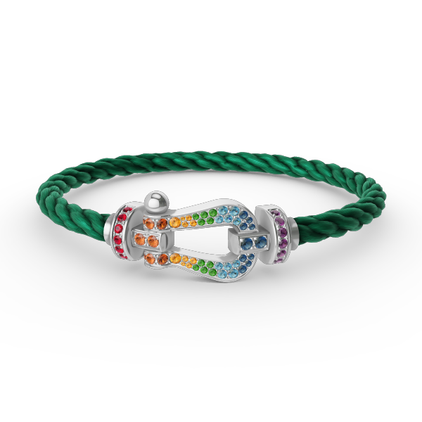 [Angela Jewellery] FORC großes Hufeisen farbigen Diamanten Armband Silber 