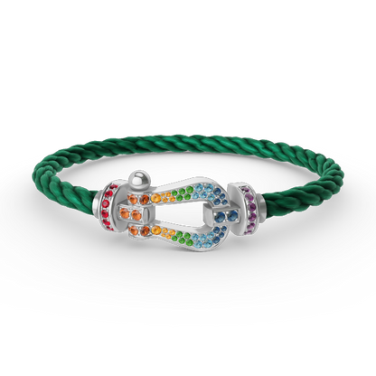 [Angela Jewellery] FORC großes Hufeisen farbigen Diamanten Armband Silber 