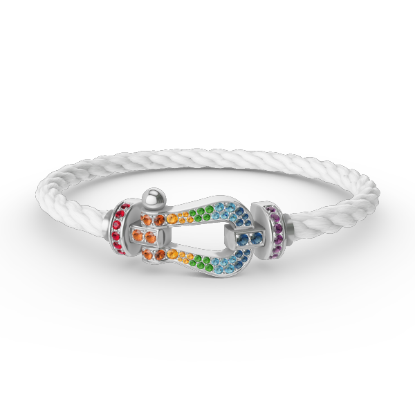 [Angela Jewellery] FORC großes Hufeisen farbigen Diamanten Armband Silber 