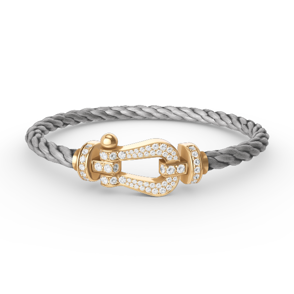 [Angela Jewellery]FORCE GROSSES HUFEISENARMBAND MIT VOLLMUNDDIAMANTEN GOLD 