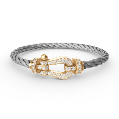 [Angela Jewellery]FORCE GROSSES HUFEISENARMBAND MIT VOLLMUNDDIAMANTEN GOLD 