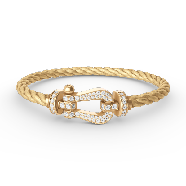 [Angela Jewellery]FORCE GROSSES HUFEISENARMBAND MIT VOLLMUNDDIAMANTEN GOLD 