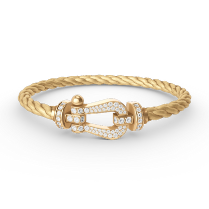 [Angela Jewellery]FORCE GROSSES HUFEISENARMBAND MIT VOLLMUNDDIAMANTEN GOLD 