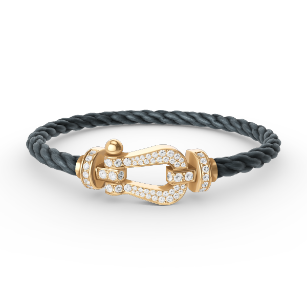 [Angela Jewellery]FORCE GROSSES HUFEISENARMBAND MIT VOLLMUNDDIAMANTEN GOLD 