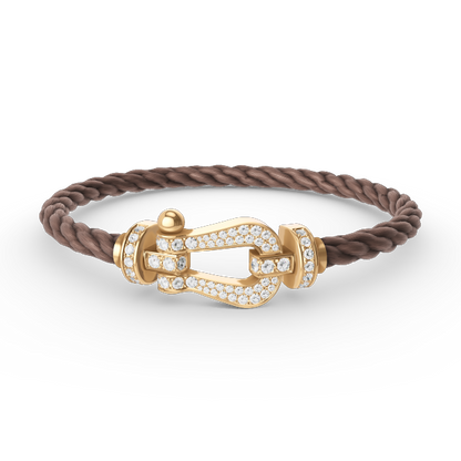 [Angela Jewellery]FORCE GROSSES HUFEISENARMBAND MIT VOLLMUNDDIAMANTEN GOLD 
