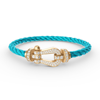 [Angela Jewellery]FORCE GROSSES HUFEISENARMBAND MIT VOLLMUNDDIAMANTEN GOLD 