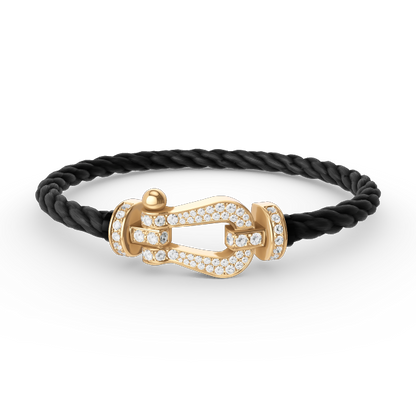 [Angela Jewellery]FORCE GROSSES HUFEISENARMBAND MIT VOLLMUNDDIAMANTEN GOLD 