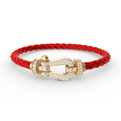 [Angela Jewellery]FORCE GROSSES HUFEISENARMBAND MIT VOLLMUNDDIAMANTEN GOLD 