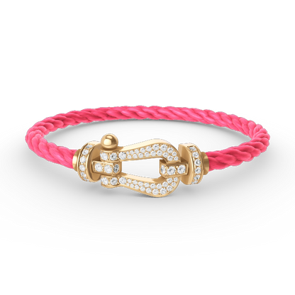 [Angela Jewellery]FORCE GROSSES HUFEISENARMBAND MIT VOLLMUNDDIAMANTEN GOLD 