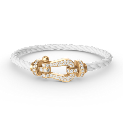 [Angela Jewellery]FORCE GROSSES HUFEISENARMBAND MIT VOLLMUNDDIAMANTEN GOLD 