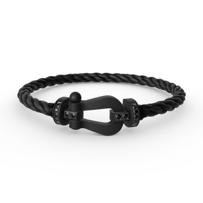 [Angela Schmuck]FORCE GROSSE SERIE HUFEISEN SCHWARZES SAMURAI-ARMBAND 