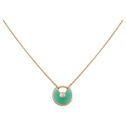 [Angela Schmuck]AMULETT GOLD MALACHIT HALSKETTE