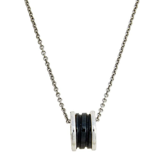 [Angela Jewellery]ZERO 1 BLACK CERAMIC SILVER NECKLACE