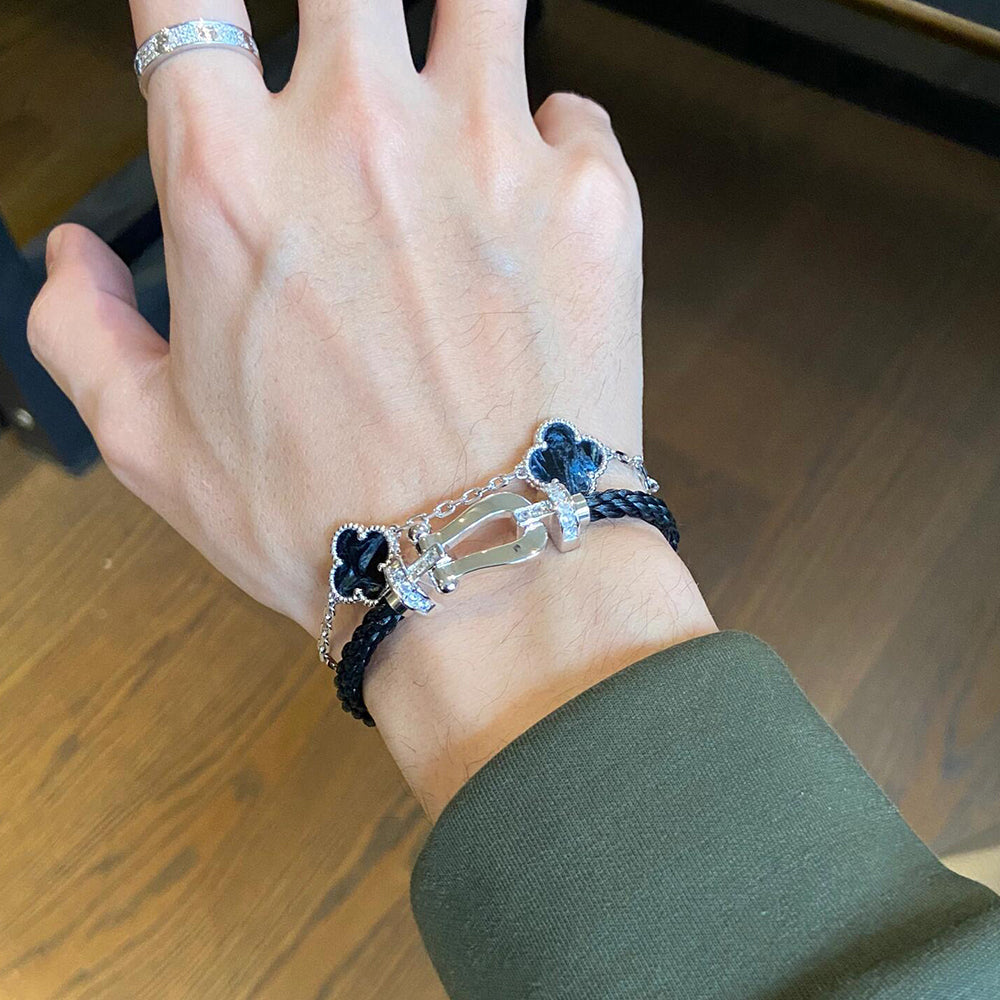 [Angela Jewellery] KLEEBLATT 5 MOTIV PIETERSIT SILBERARMBAND 