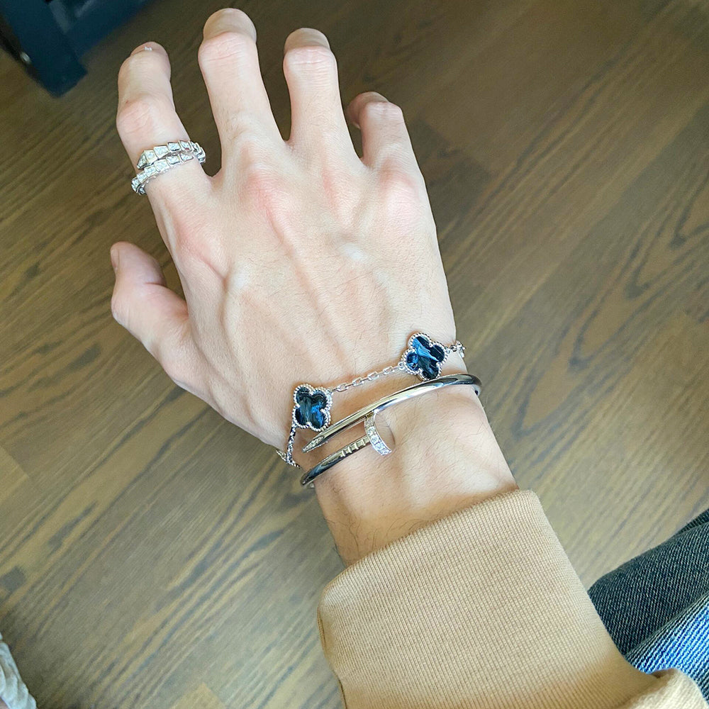 [Angela Jewellery] KLEEBLATT 5 MOTIV PIETERSIT SILBERARMBAND 