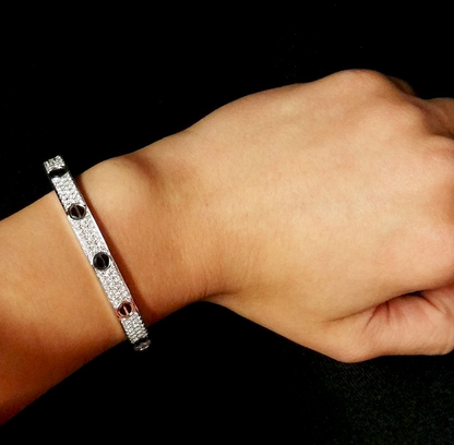 [Angela Schmuck] Liebesarmband, 6,1 mm, mit Diamanten besetzt, Keramik 