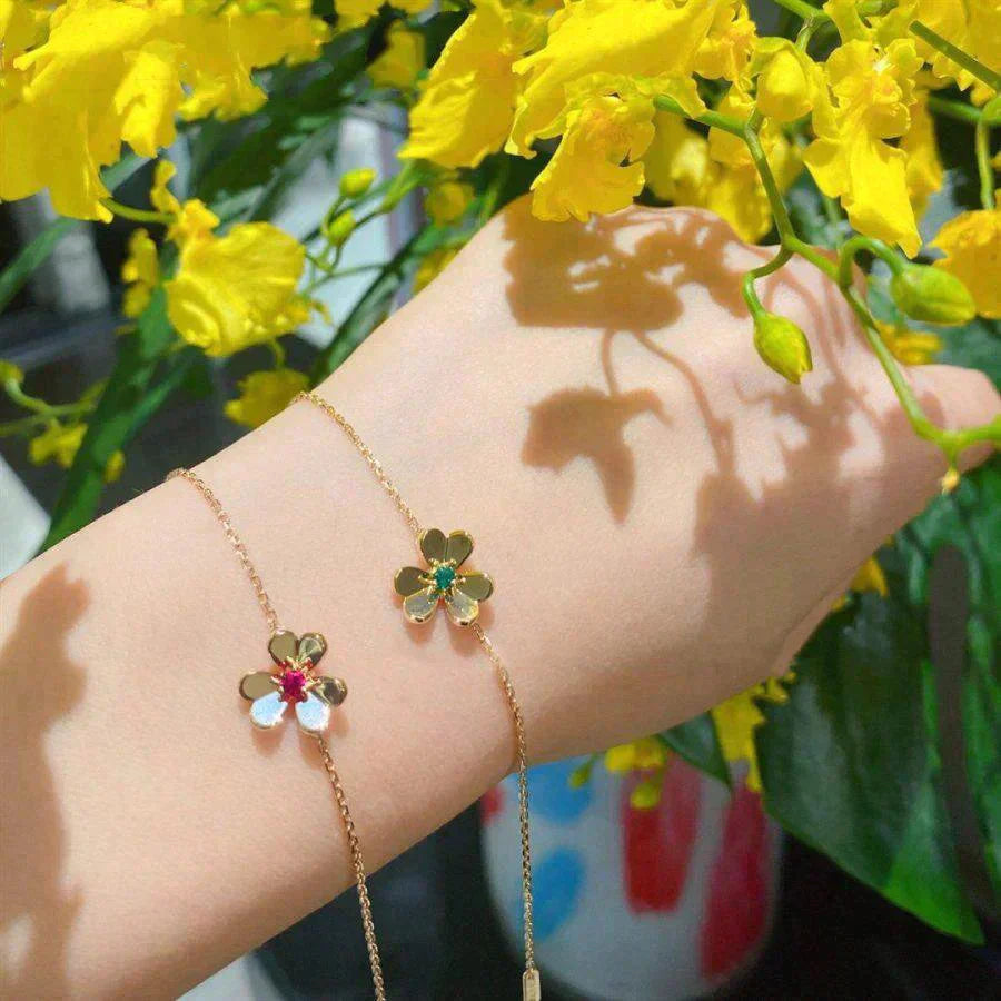 [Angela Schmuck]FRIVOLE GOLD BLUME ROSA MALACHIT ARMBAND