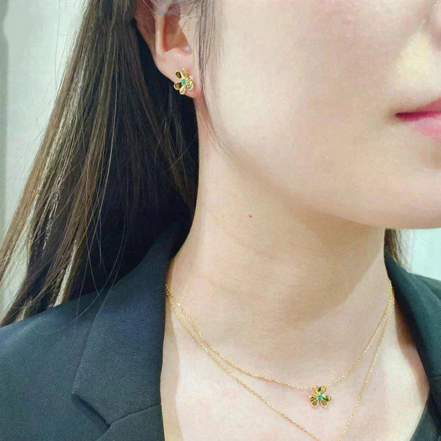 [Angela Schmuck]FRIVOLE BLUMEN-MALACHIT-OHRRINGE