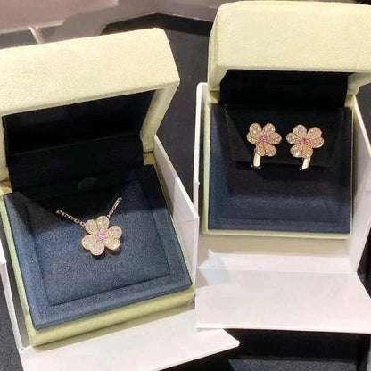 [アンジェラジュエリー]フリヴォル ローズゴールド フラワー ダイヤモンド ネックレス