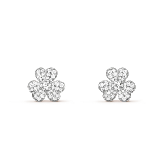 [Angela Schmuck]FRIVOLE SILBERNE BLUMEN-DIAMANT-OHRRINGE