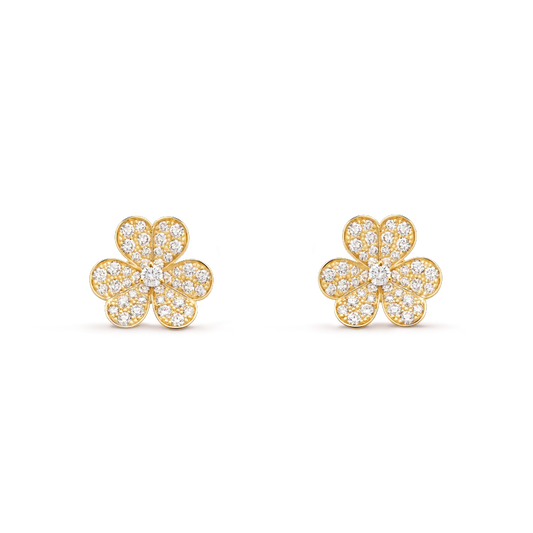 [Angela Schmuck]FRIVOLE GOLD BLUMEN DIAMANT OHRRINGE 