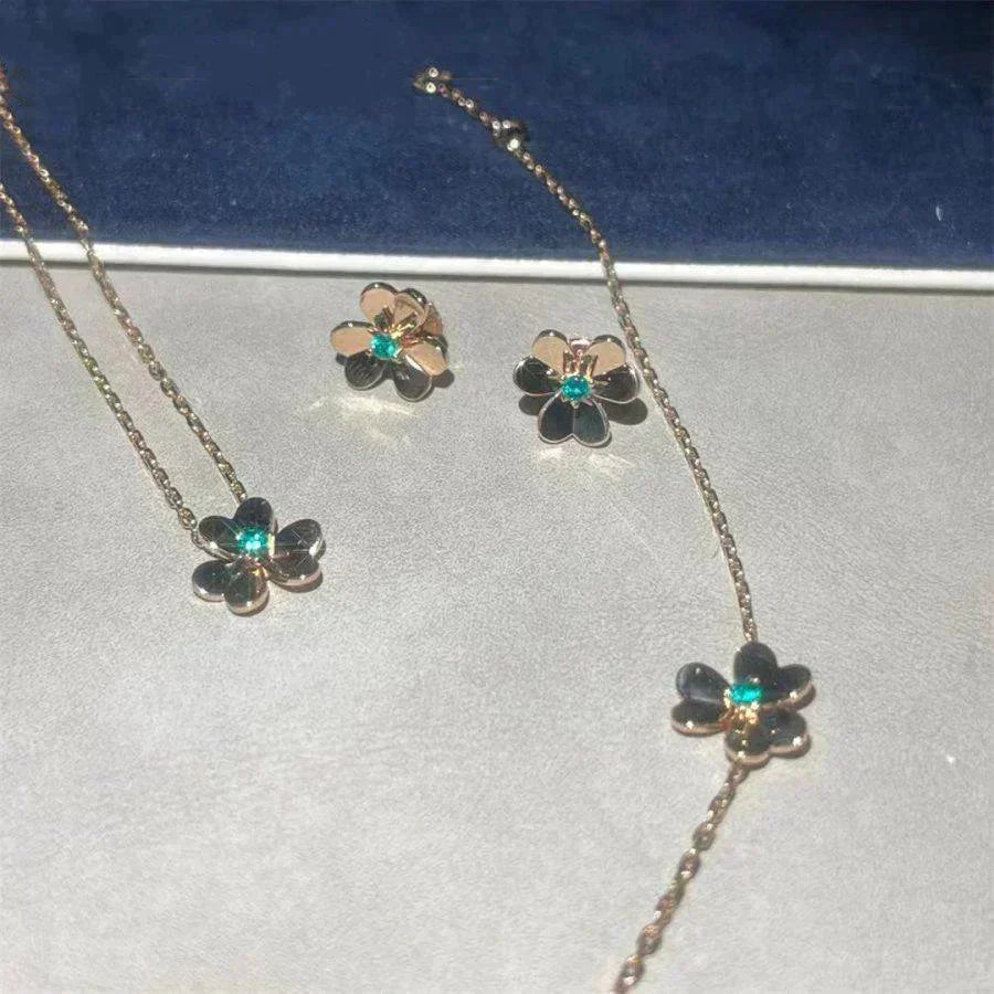 [Angela Schmuck]FRIVOLE BLUMEN-MALACHIT-OHRRINGE