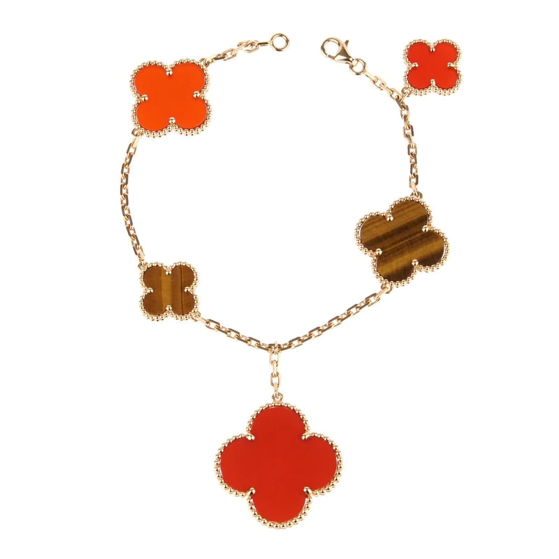 [Angela Schmuck]KLEE-ARMBAND 5 MOTIVE KARNEOL TIGERAUGE